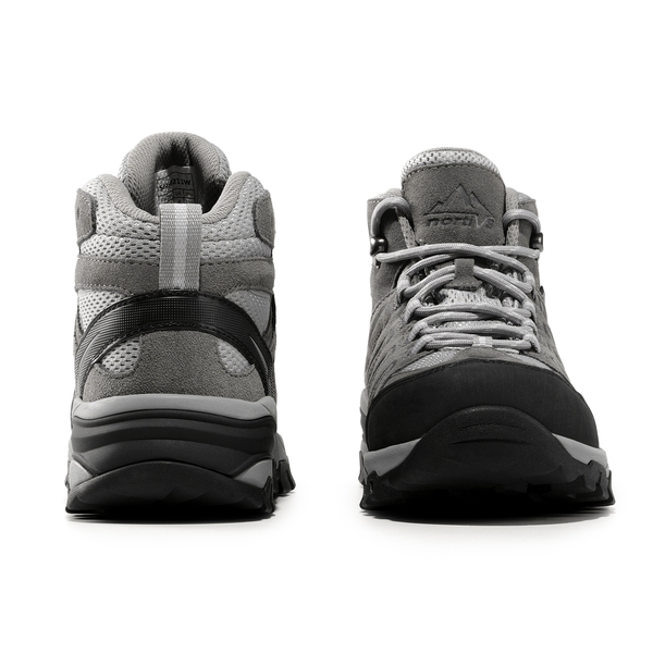 Women's Suede Waterproof Hiking Boots 【Wide Fit】 - LIGHT GREY - 4